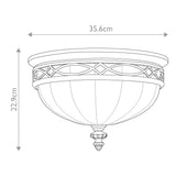 Elegant Edwardian Scavo Glass Flush Ceiling Light