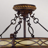 Edwardian Bronze Semi-Flush Ceiling Light with Scavo Glass