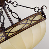 Edwardian Bronze Semi-Flush Ceiling Light with Scavo Glass