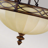 Edwardian Bronze Semi-Flush Ceiling Light with Scavo Glass
