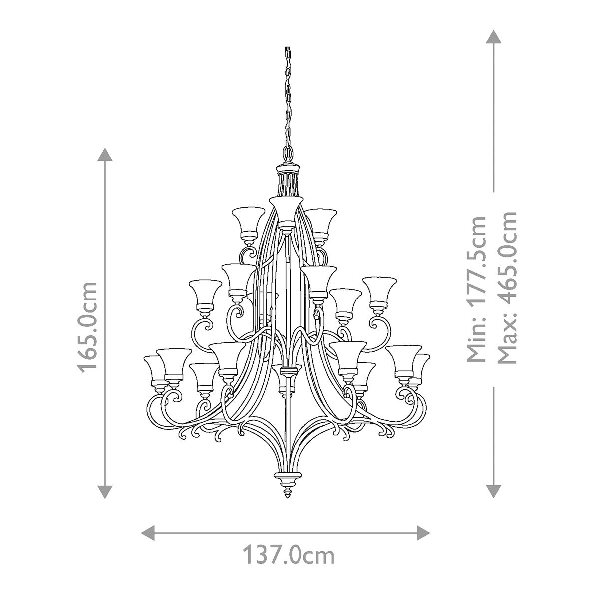 Edwardian Elegance 18 Light Interior Chandelier
