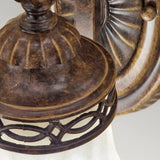 Georgian Style Single Wall Sconce with Amber Flared Glass Shade