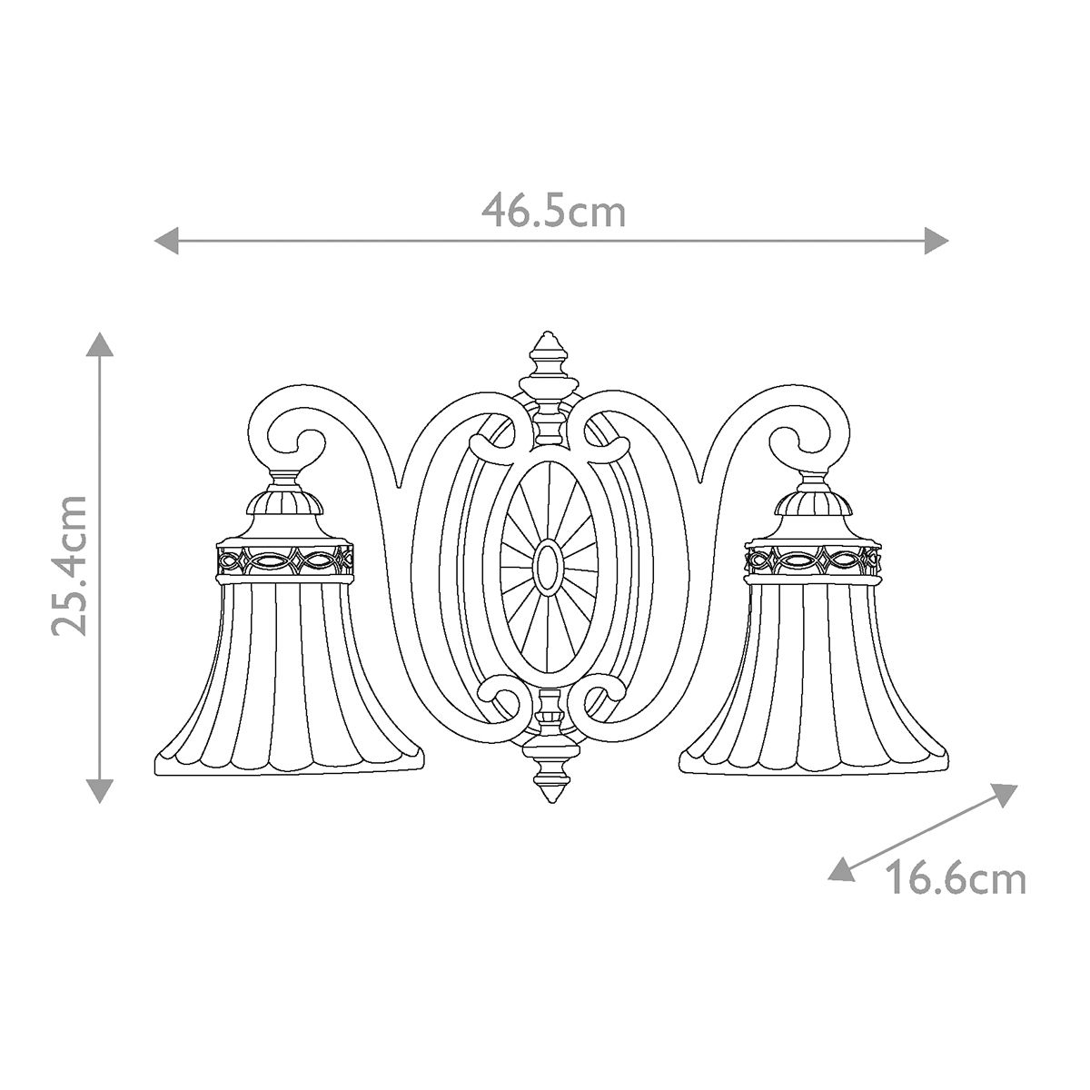Edwardian Elegance: Twin Scavo Shade Wall Sconce in Walnut Finish