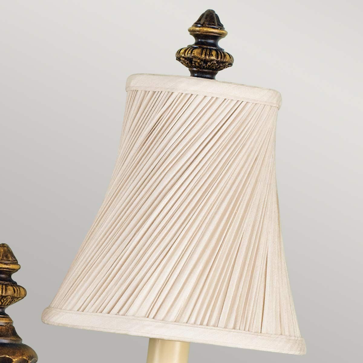 French Georgian Bronze Double Wall Sconce with Twisted Fabric Shades