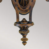 French Georgian Bronze Double Wall Sconce with Twisted Fabric Shades