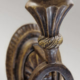 French Georgian Bronze Double Wall Sconce with Twisted Fabric Shades