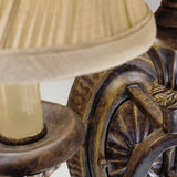 French Georgian Bronze Double Wall Sconce with Twisted Fabric Shades
