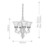 Edwardian-Style Chandelier with Amber Scavo Glass and Walnut Finish