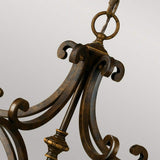 Edwardian Style Bronze Chandelier with Scavo Glass Shades