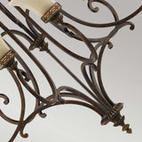 Georgian Bronze Twin-Tier Chandelier with Amber Scavo Glass and Walnut Finish