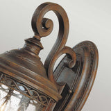 Stately Aged Bronze Garden Wall Lantern with Clear Seeded Glass