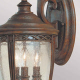 Stately Aged Bronze Garden Wall Lantern with Clear Seeded Glass