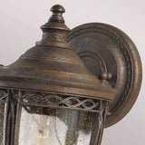 Elegant English Bridle Bronze Garden Lantern with Seeded Glass