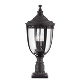 Victorian Black Pedestal Lantern with Seeded Glass Charm