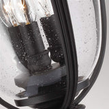 Victorian Black Pedestal Lantern with Seeded Glass Charm