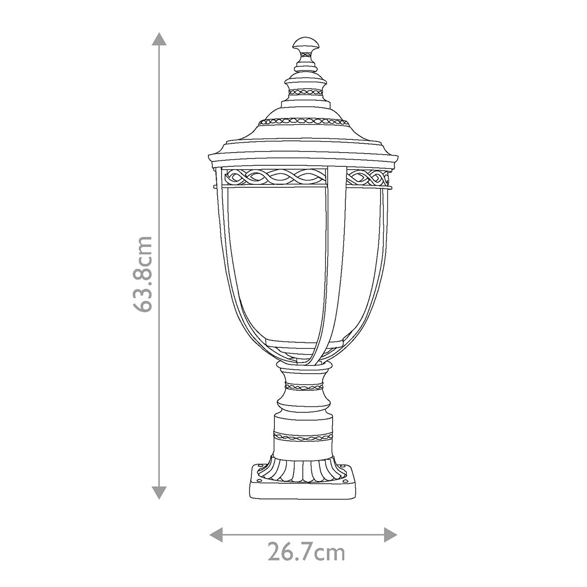 Victorian Black Pedestal Lantern with Seeded Glass Charm