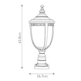 Victorian Black Pedestal Lantern with Seeded Glass Charm