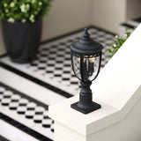 Victorian Black Pillar Lantern Light with English Countryside Charm