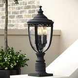 Victorian Black Pillar Lantern Light with English Countryside Charm