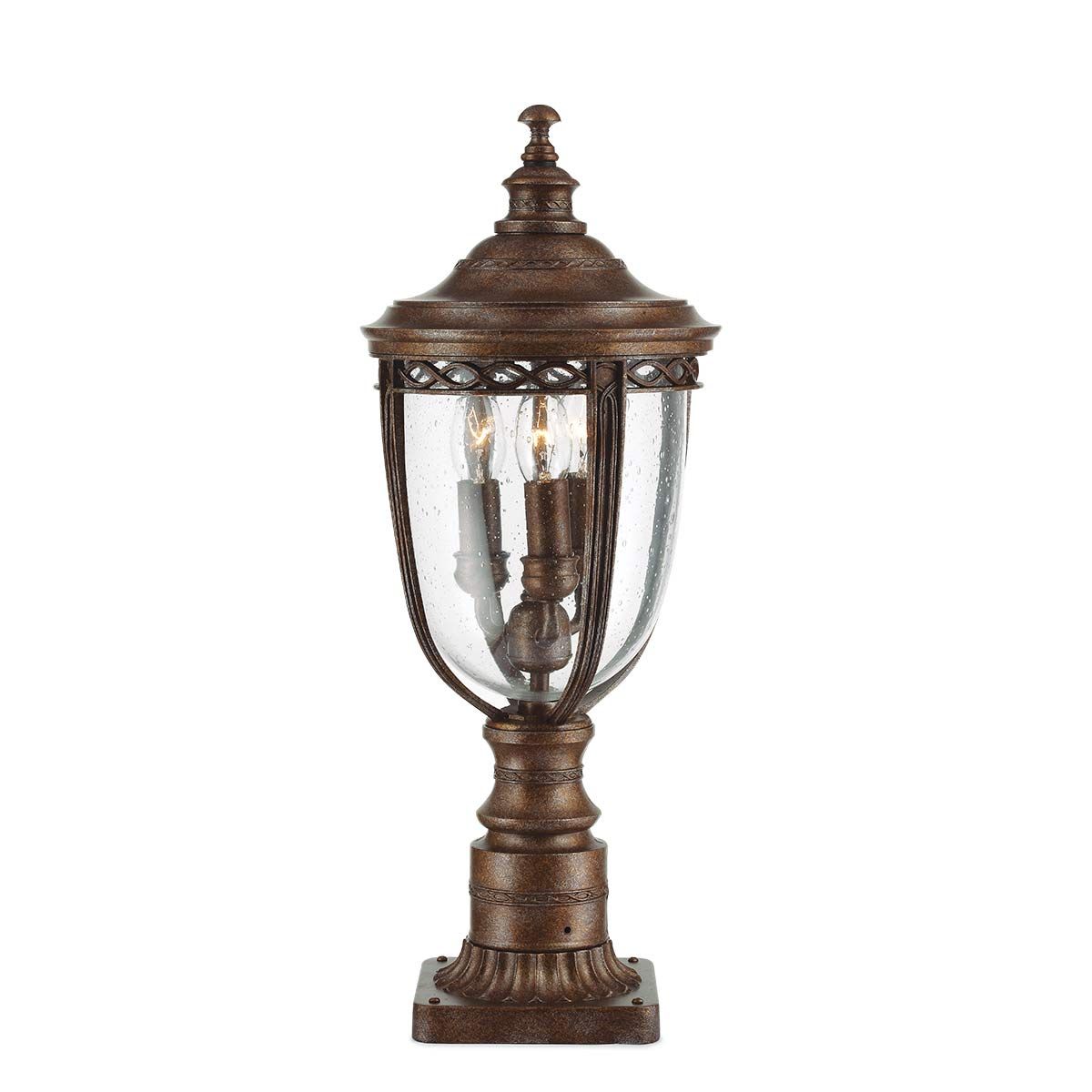 Victorian Elegance Bronze Pedestal Lantern Light