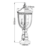 Victorian Elegance Bronze Pedestal Lantern Light