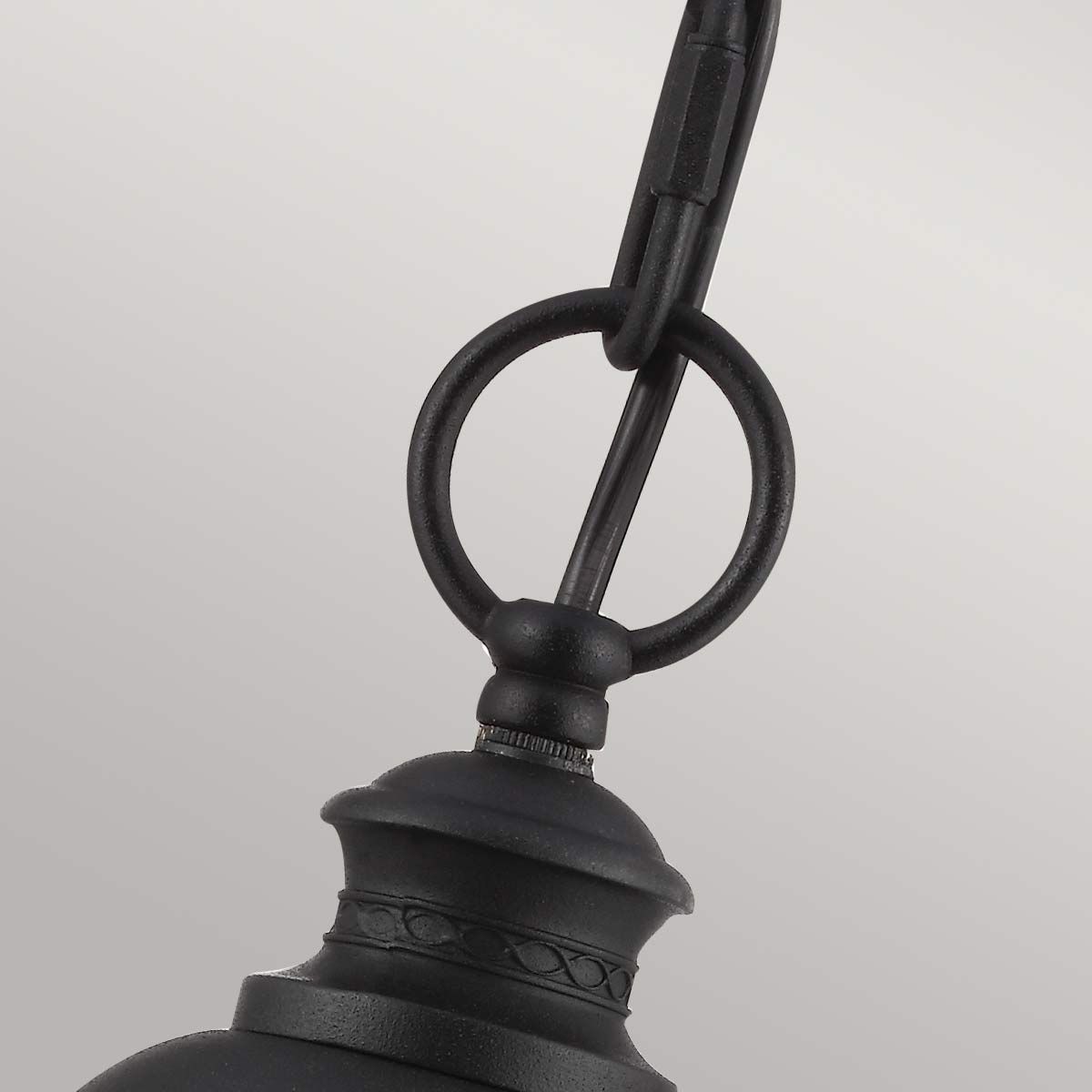 Elegant Black Garden Porch Lantern with Seeded Glass