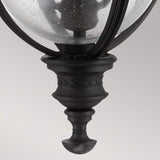 Elegant Black Garden Porch Lantern with Seeded Glass
