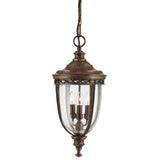 Majestic Aged Bronze Garden Lantern with Elegant Speckled Glass
