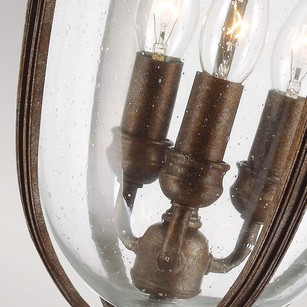 Majestic Aged Bronze Garden Lantern with Elegant Speckled Glass