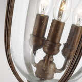 Majestic Aged Bronze Garden Lantern with Elegant Speckled Glass