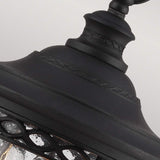 Charming Black English Bridle Hanging Porch Lantern with Seeded Glass