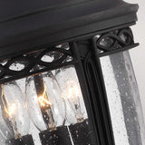 Charming Black English Bridle Hanging Porch Lantern with Seeded Glass
