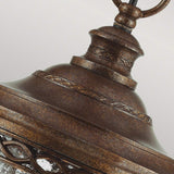 Elegant English Bridle Bronze Hanging Lantern with Seeded Glass