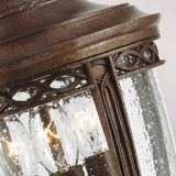 Elegant English Bridle Bronze Hanging Lantern with Seeded Glass