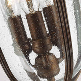 Elegant English Bridle Bronze Hanging Lantern with Seeded Glass