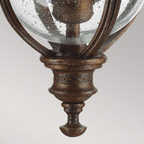 Elegant English Bridle Bronze Hanging Lantern with Seeded Glass