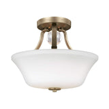 Evington Dual-Light Semi-Flush Fixture in Sunset Gold Finish