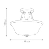 Evington Dual-Light Semi-Flush Fixture in Sunset Gold Finish