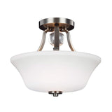 Evington Dual-Light Ceiling Fixture - Satin Nickel Finish