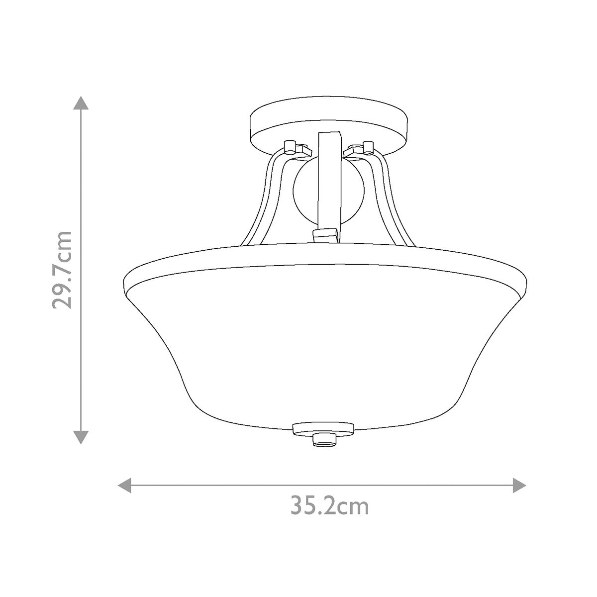 Evington Dual-Light Ceiling Fixture - Satin Nickel Finish