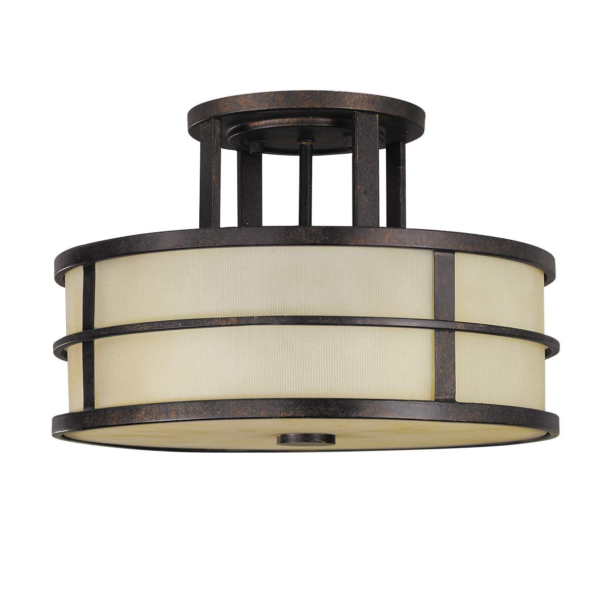 Grecian Bronze Fusion 3-Light Semi-Flush Ceiling Fixture
