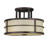 Grecian Bronze Fusion 3-Light Semi-Flush Ceiling Fixture