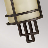 Grecian Bronze Fusion Wall Light with Amber Ribbed Glass Shade