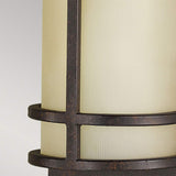 Grecian Bronze Dual-Light Wall Sconce with Amber Ribbed Glass