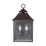 Galena Dual-Light Outdoor Half Lantern in Sable Finish