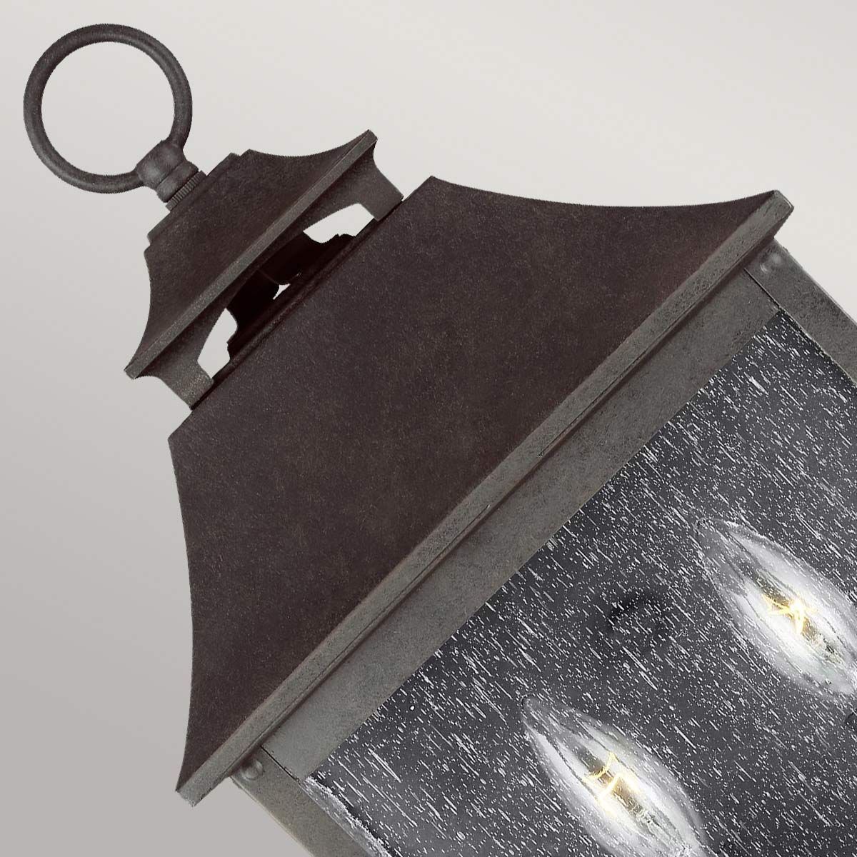 Galena Dual-Light Outdoor Half Lantern in Sable Finish