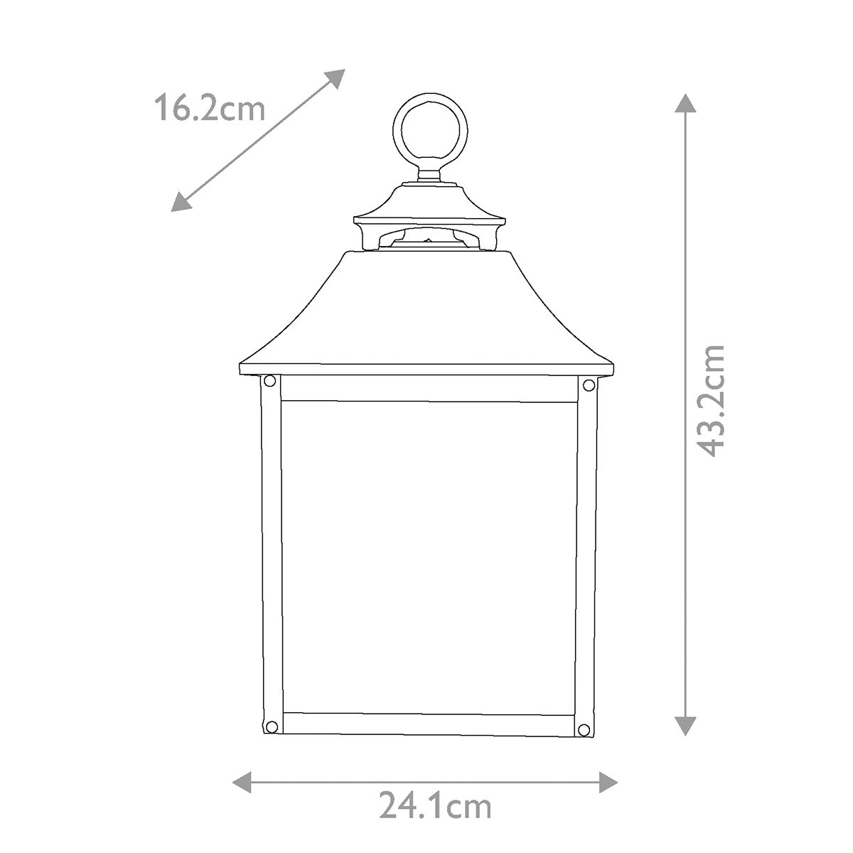 Galena Dual-Light Outdoor Half Lantern in Sable Finish