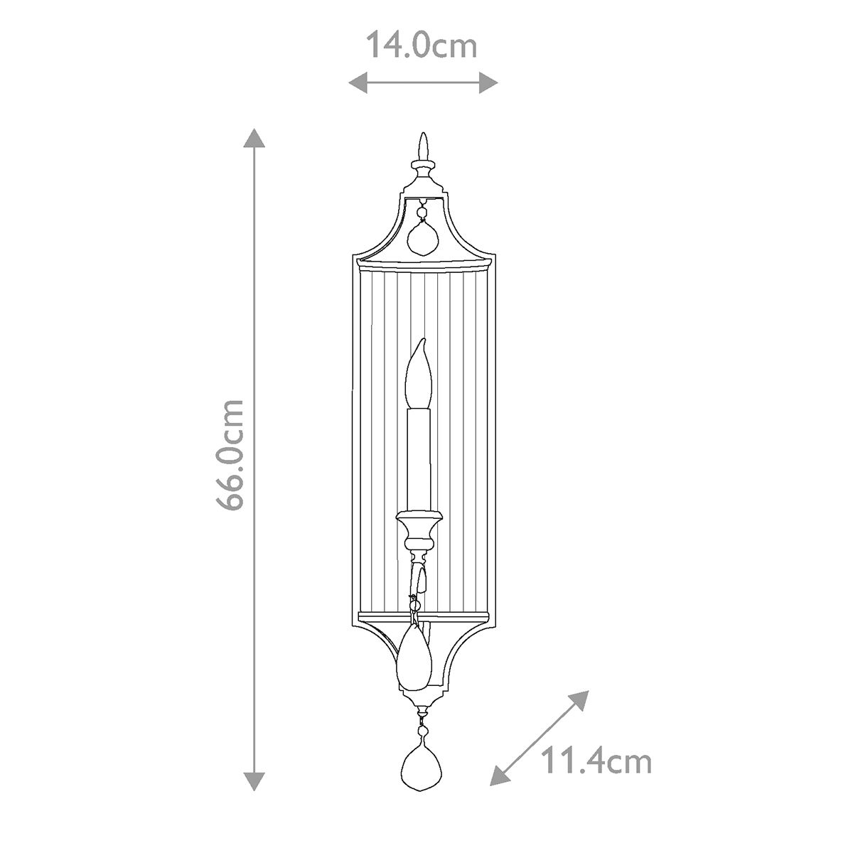 Elegant Italian-Influenced Gilded Silver Wall Sconce with Crystal Accents