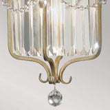 Shabby Chic Gilded Silver Crystal Pendant Light Fixture