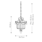 Shabby Chic Gilded Silver Crystal Pendant Light Fixture